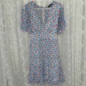 B Darlin Pink & Blue Floral Dress